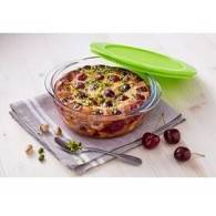 PLAT ROND EN VERRE AVEC COUVERCLE COOK & STORE 2,3L