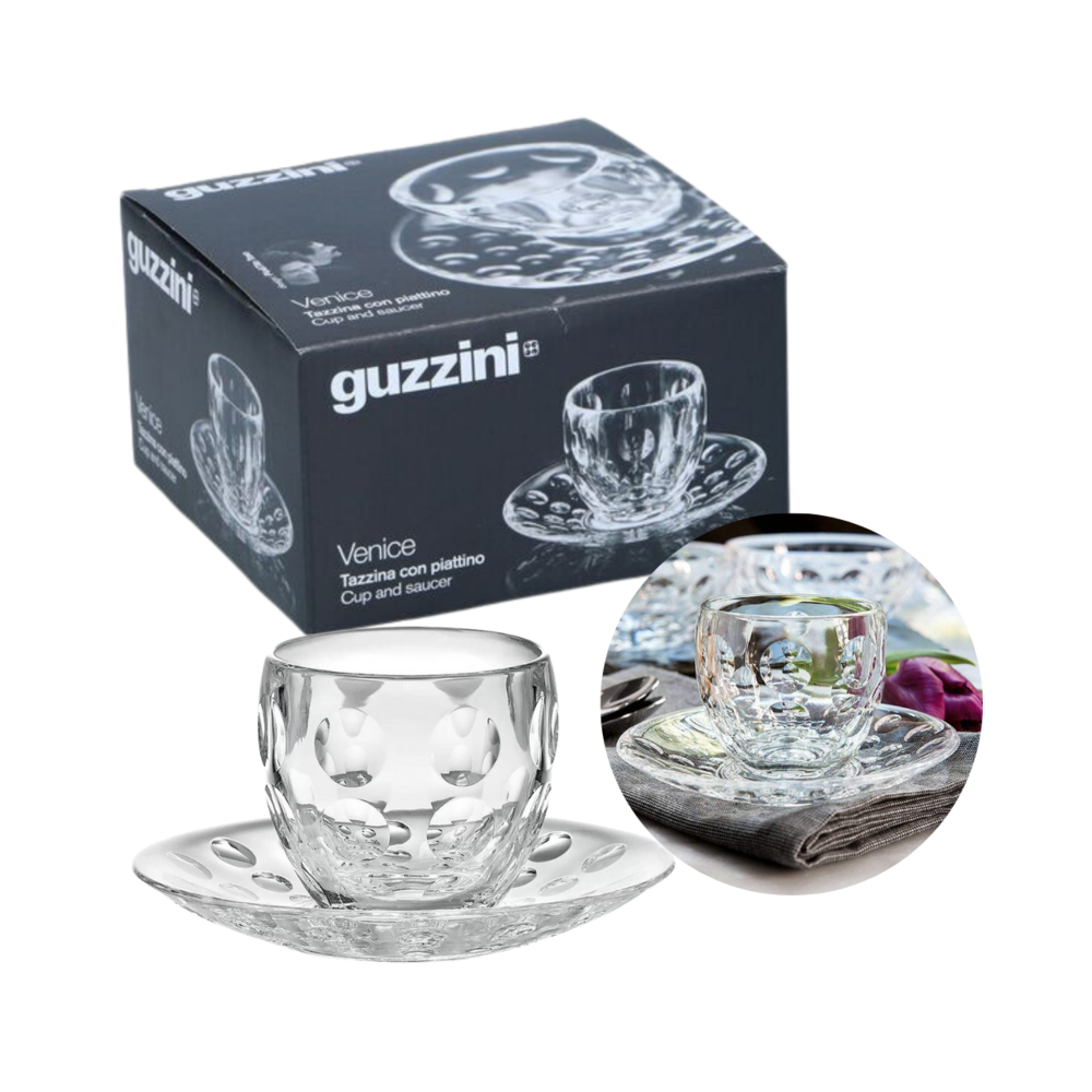 TASSE À EXPRESSO AVEC COUPELLE -TRANSPARENT TASSE À EXPRESSO AVEC COUPELLE -TRANSPARENT