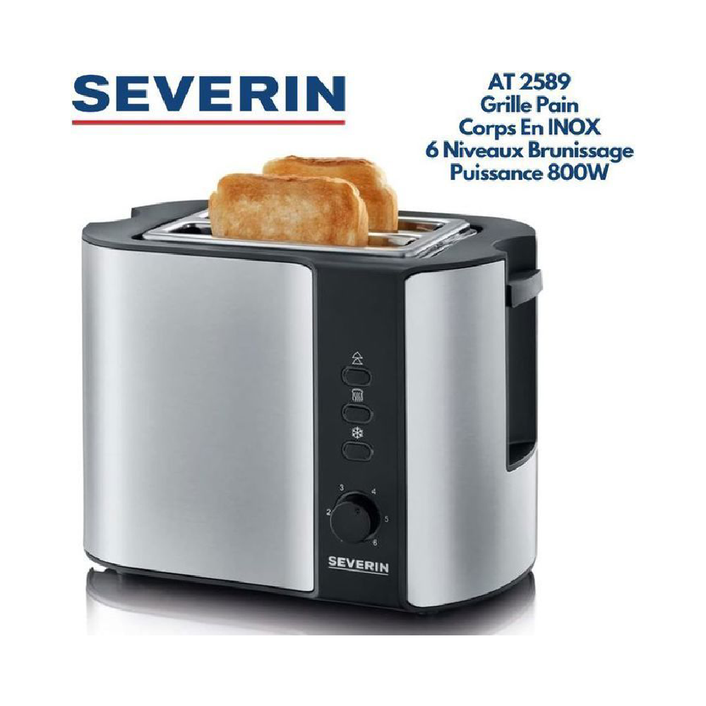 GRILLE PAIN DEUX TRANCHES INOX 800 W SEVERIN GRILLE PAIN DEUX TRANCHES INOX 800 W SEVERIN