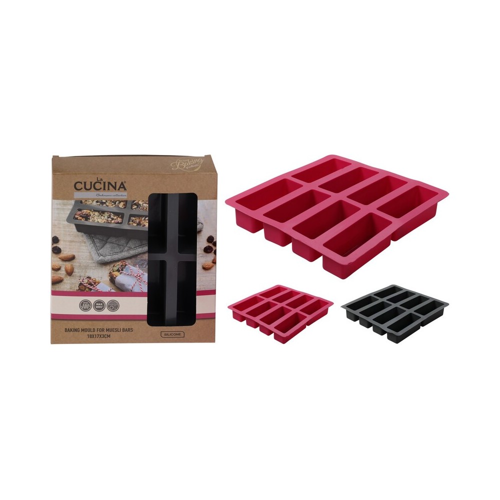 MOULE À MUESLI RECTANGULAIRE SILICONE - ANTIADHÉSIF MOULE À MUESLI RECTANGULAIRE SILICONE - ANTIADHÉSIF