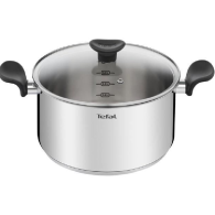 FAITOUT INOX+COUV EN VERRE 24CM PRIMARY E3084604 T