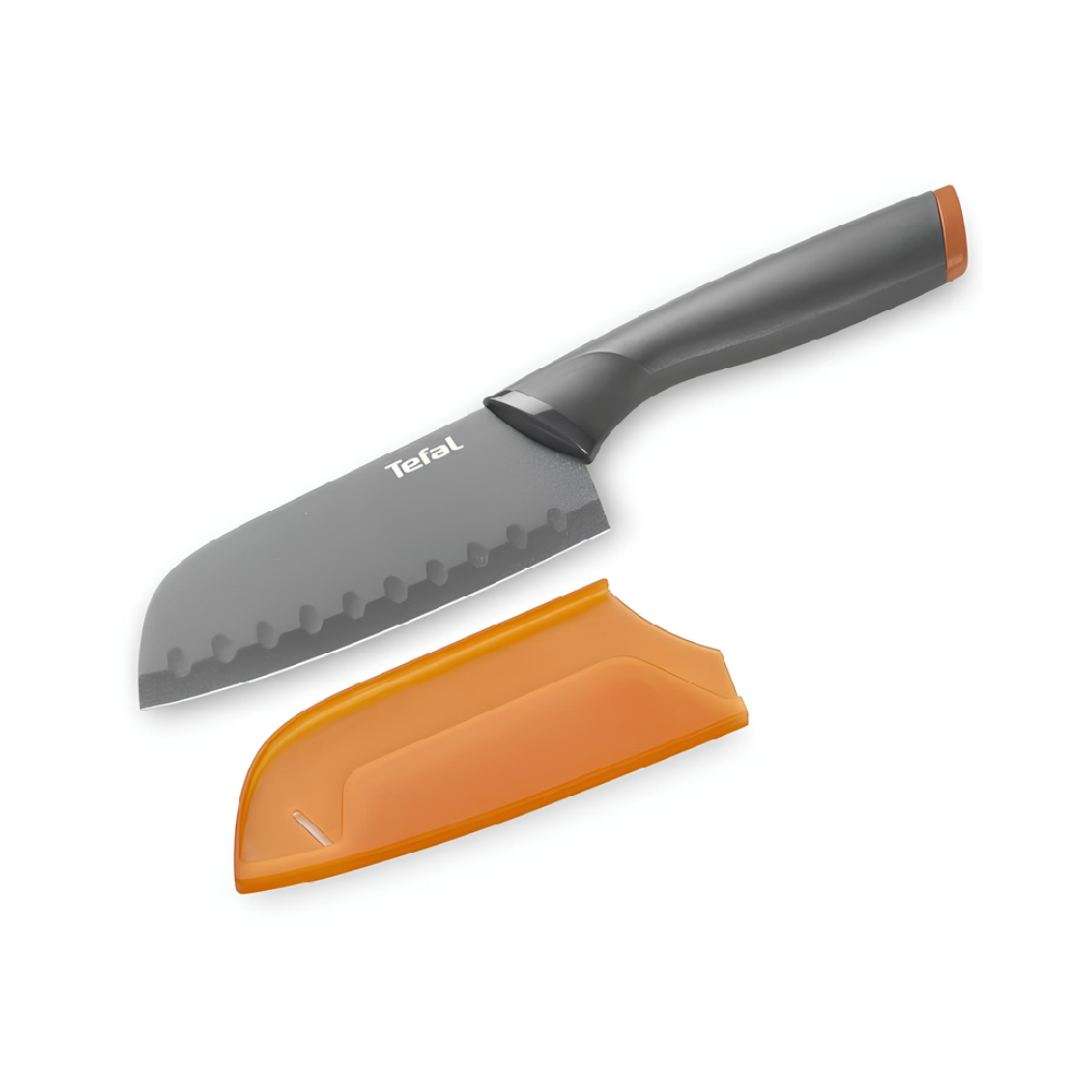 COUTEAU SANTOKU TITANIUM FRESH KITCHEN TEFAL 12CM + COUVRE-LAME