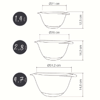 SET 3 BOL POLYPROPYLENE 18-24-28CM