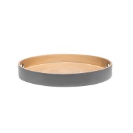 PLATEAU ROND BAMBOO NATURAL GRIS MAT 35 CM