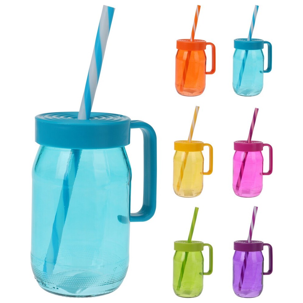 VERRE À BOIRE AVEC COUVERCLE ET PAILLE 370 ML