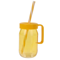 VERRE À BOIRE AVEC COUVERCLE ET PAILLE 370 ML