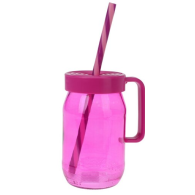 VERRE À BOIRE AVEC COUVERCLE ET PAILLE 370 ML