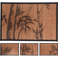 SET DE TABLE RECTANGULAIRE EN BAMBOU 45X30CM  FEUILLES