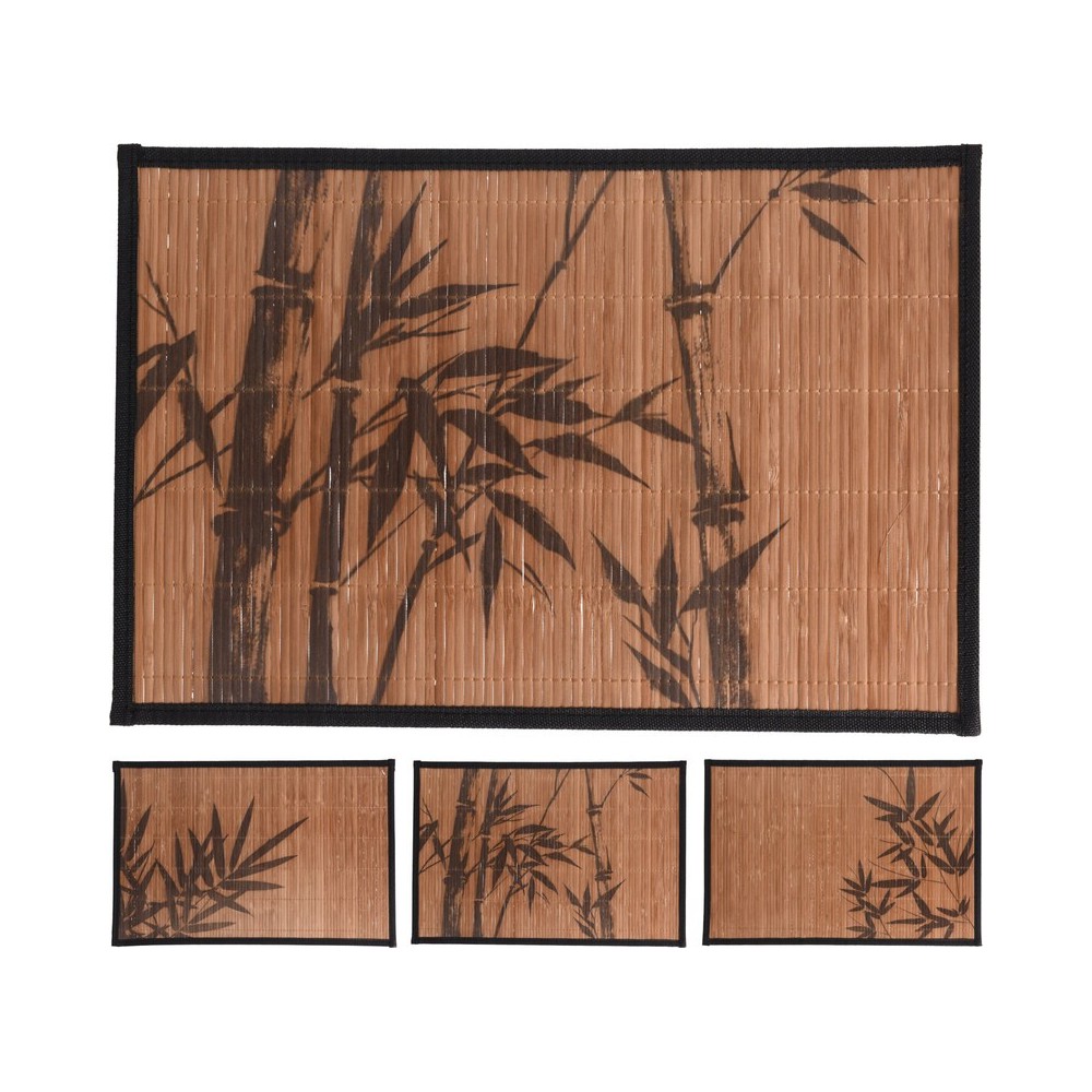 SET DE TABLE RECTANGULAIRE EN BAMBOU 45X30CM FEUILLES SET DE TABLE RECTANGULAIRE EN BAMBOU 45X30CM FEUILLES