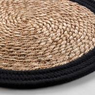SET DE TABLE ROND 38 CM  EN PAILLE NOIR MARRON
