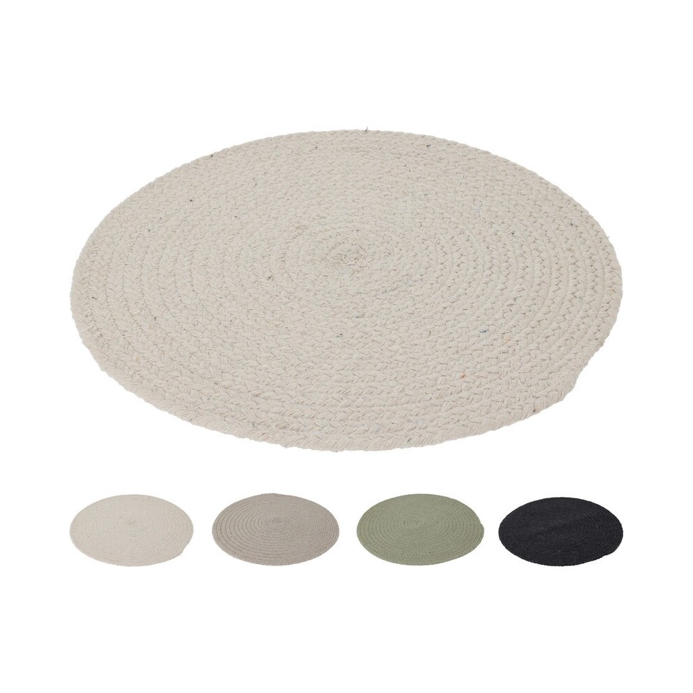SET DE TABLE ROND 38 CM EN PAILLE NOIR MARRON SET DE TABLE ROND 38 CM EN PAILLE NOIR MARRON