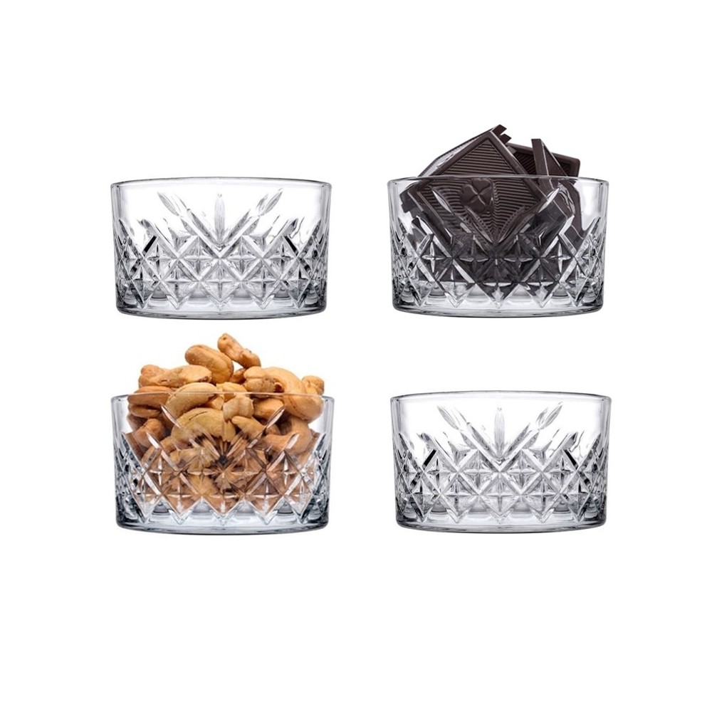 4 COUPELLES RONDES PASABAHCE "TIMELESS" TRANSPARENT 25 CL - 9 CM Ø