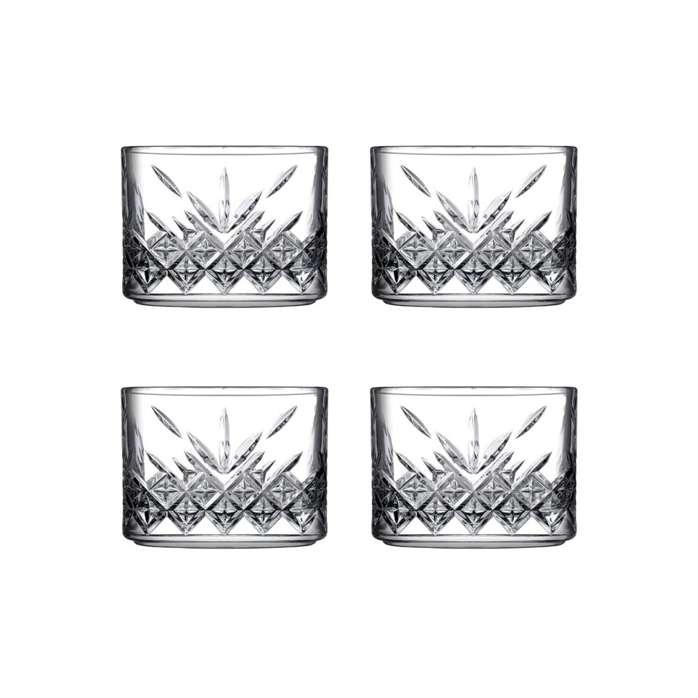 4 COUPELLES CARRÉES PASABAHCE "TIMELESS" 23,5 CL - 8x8 CM TRANSPARENTS