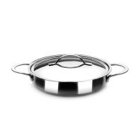 PLAT ROND AVEC COUVERCLE INOX IBILI "NOAH" 26 CM