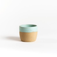 TASSE LUNGO EN GRES JAUNE ARENITO TURQUOISE