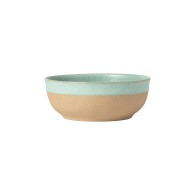 BOL EN GRES JAUNE ARENITO TURQUOISE 18 CM
