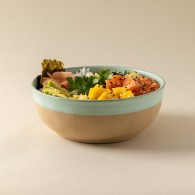 BOL EN GRES JAUNE ARENITO TURQUOISE 18 CM