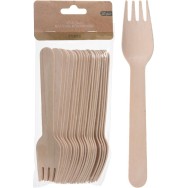 JEU DE FOURCHETTES BOIS 20PCS JETABLE