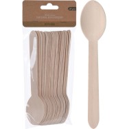CUILLÈRE EN BOIS ENSEMBLE DE 20PCS JETABLE