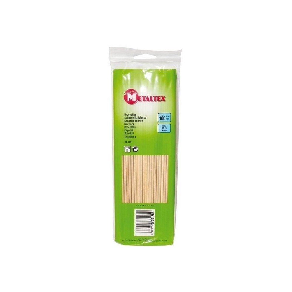 BROCHETTE EN BOIS X100 -L 25 CM METALTEX BROCHETTE EN BOIS X100 -L 25 CM METALTEX