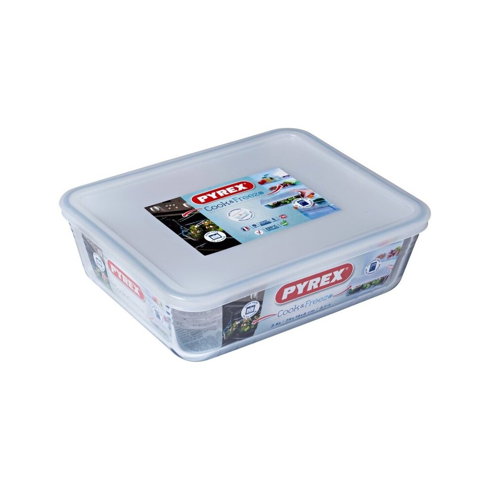 PLAT EN VERRE PYREX COOK & FREEZE AVEC COUVERCLE - 1,5 L PLAT EN VERRE PYREX COOK & FREEZE AVEC COUVERCLE - 1,5 L
