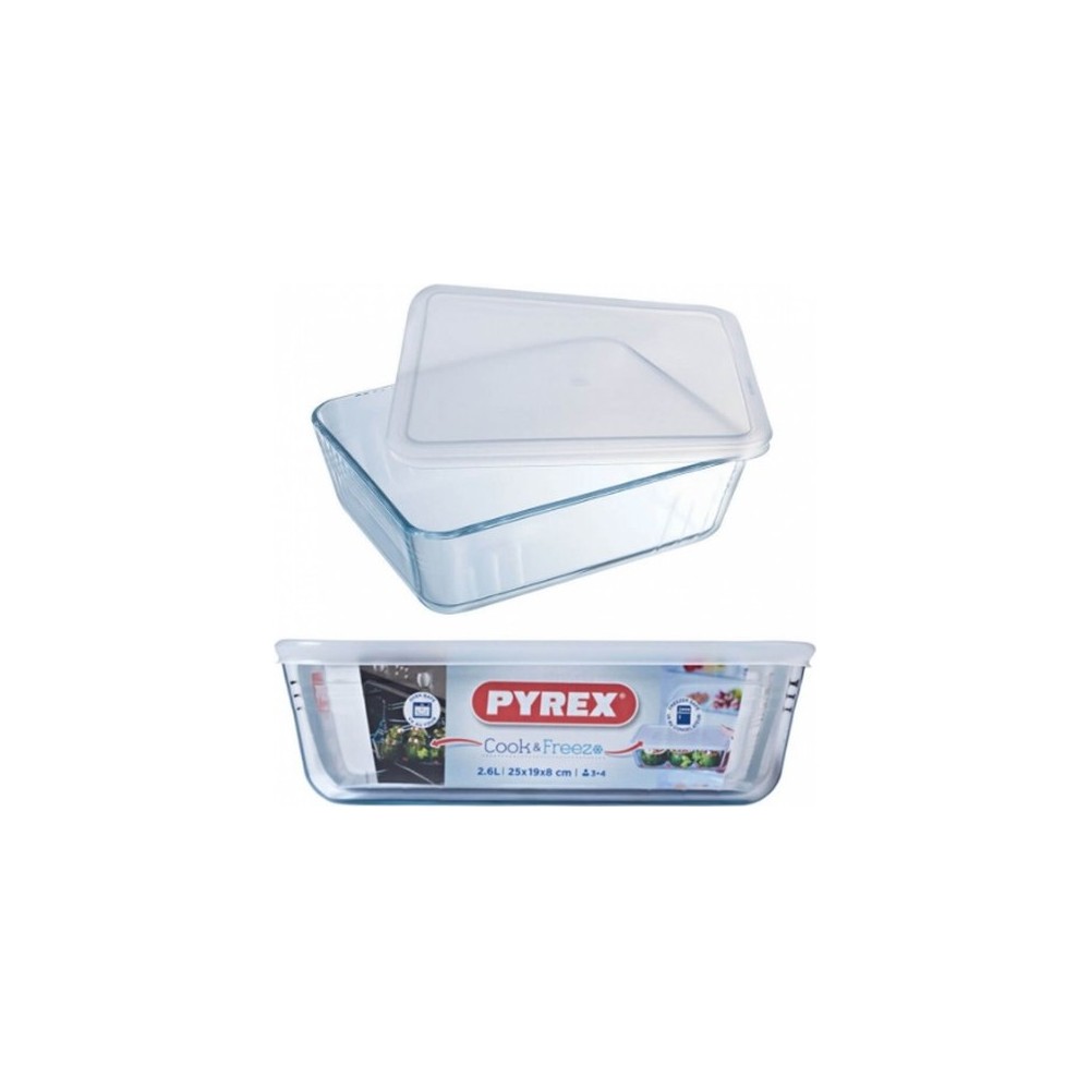 PLAT EN VERRE PYREX COOK & FREEZE AVEC COUVERCLE - 2,6 L PLAT EN VERRE PYREX COOK & FREEZE AVEC COUVERCLE - 2,6 L