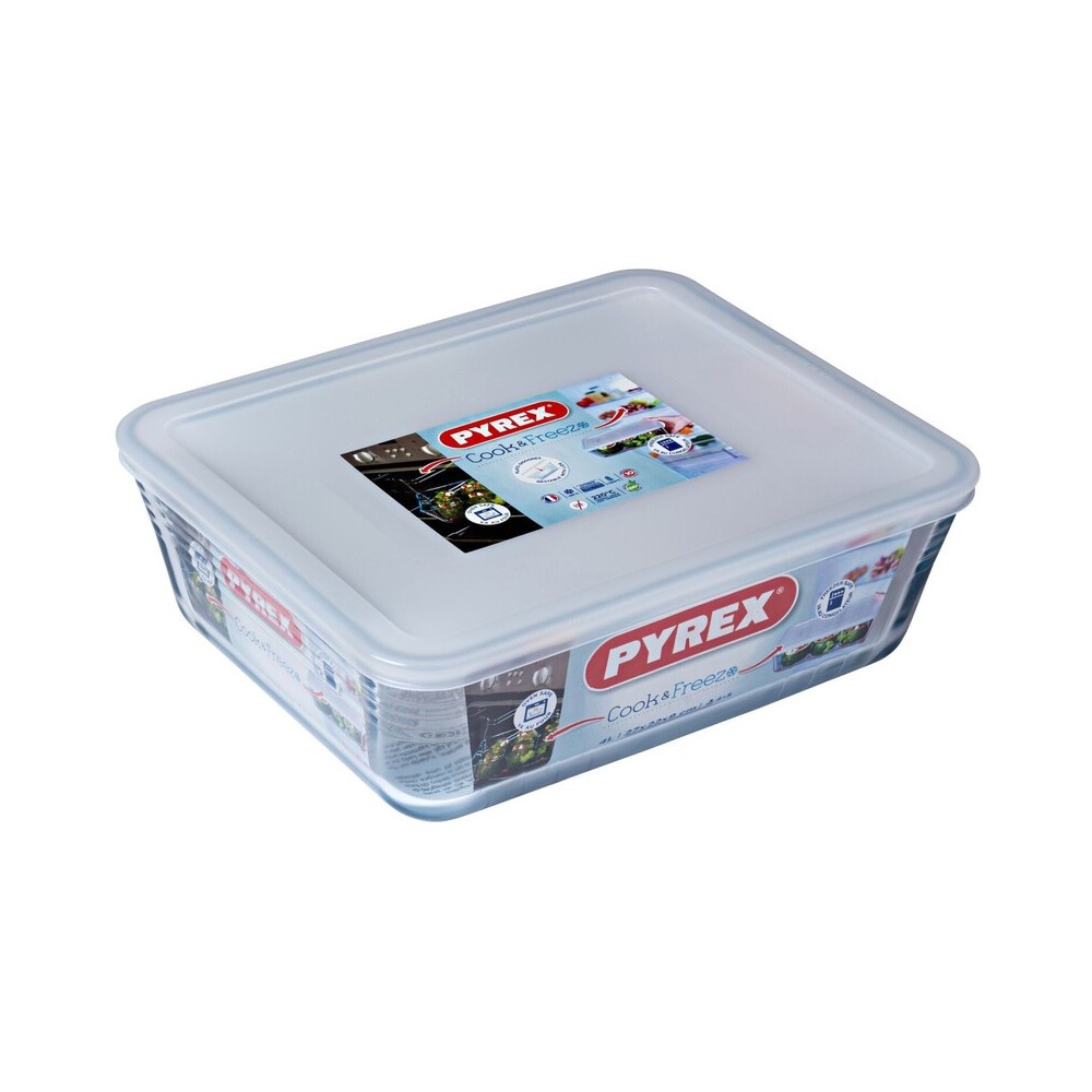 PLAT EN VERRE PYREX COOK & FREEZE AVEC COUVERCLE - 4 L PLAT EN VERRE PYREX COOK & FREEZE AVEC COUVERCLE - 4 L